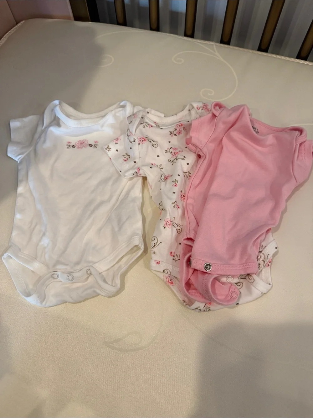 Little Me Baby Onesie Set - White, Pink, Floral